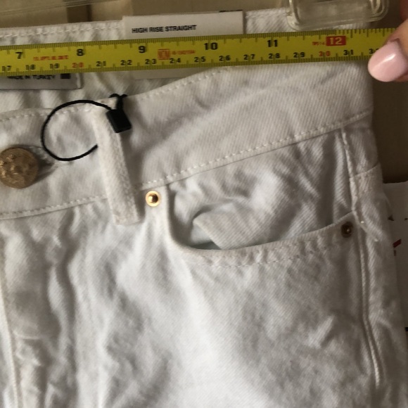 NWT • ZARA High Rise Straight White Denim Jean - Picture 8 of 15